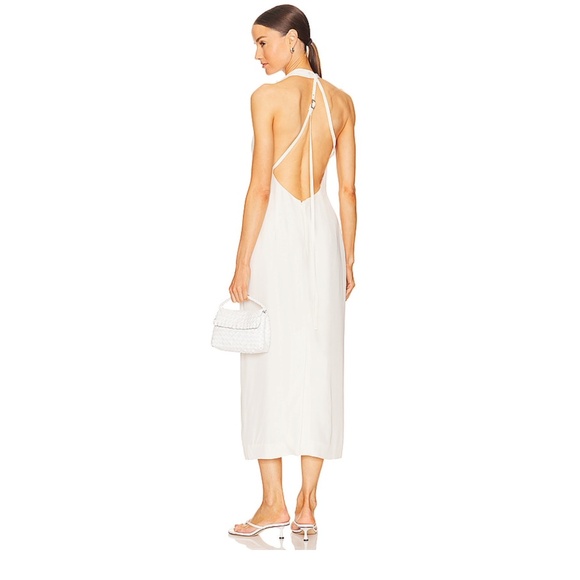 St. Agni Dresses & Skirts - 574. ST. AGNI Asymmetrical Belt Back Off White Midi Dress $449 Like New XS
